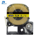 PUTY 5 Rolls Self-Adhesive Label Tape Replacement Label Maker Tape Black on Yellow 0.35 Inch(9mm)x26.2 Feet(8m) Waterproof and Oil-Proof Compatible with KINGJIM SR230CH/SR230C/SR530C/SR550C/SR3900C Label Printer