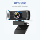 1080P HD Streaming Webcam USB Computer Video Camera 2 Megapixels 100° Wide Viewing Manual Focus