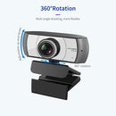 1080P HD Streaming Webcam USB Computer Video Camera 2 Megapixels 120° Wide Viewing Manual Focus