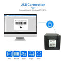 GOOJPRT Desktop 80mm Thermal Label Printer Wired Barcode Printer USB Connection with 1 Roll Paper Comaptible with Windows for Supermarket Store Restaurant Logistics