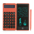 Foldable Calculator & 6 Inch LCD Writing Tablet Digital Drawing Pad 12 Digits Display with Stylus Pen Erase Button Lock Function for Children Adults Home Office School Use