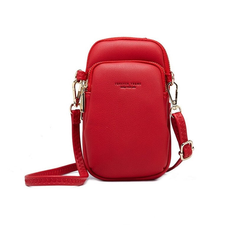 One-Shoulder Phone Bag - Red