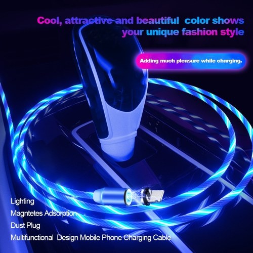 1M LEDs Data Cable Lighting Multifunctional Dust Plug Design Mobile Phone Charging Cable