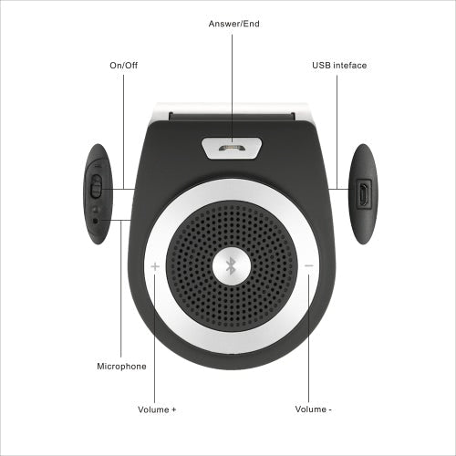 KKmoon BT 3.0 مكبر صوت لاسلكي جهاز استقبال الموسيقى الصوتي طقم سيارة بدون استخدام اليدين للسيارات والمركبات