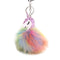 Fashion Colorful Fur Ball Fox Key-chain Bag Plush Car Door Key Ring Charm Decorative Pendant Gift Silver