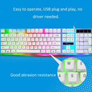 LED Rainbow Color Backlight Adjustable Gaming USB Wired Practical Keyboard Mouse Set