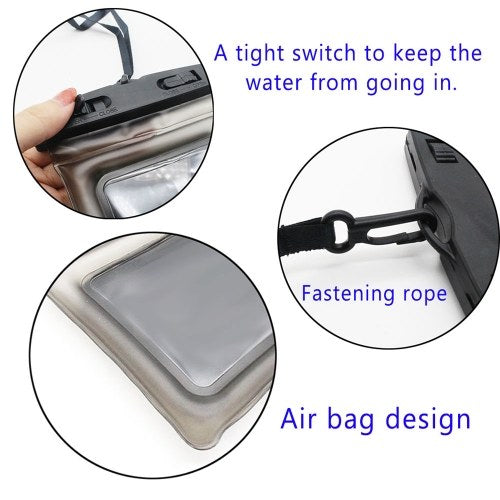 PVC Float Airbag Waterproof Swimming Bag Mobile Phone Cover Dry Pouch Universal Diving Drifting Bags Purple