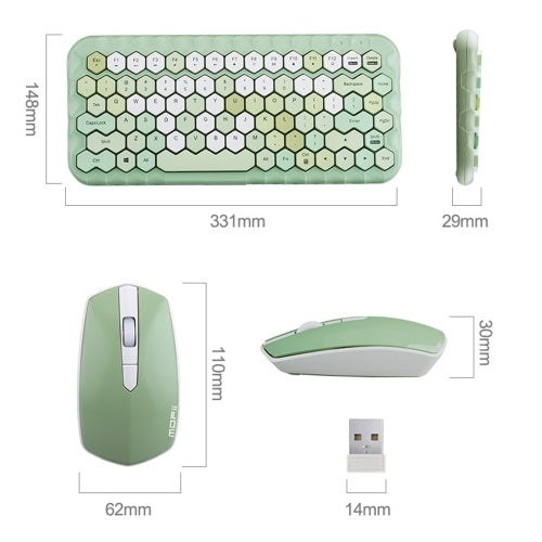 Cordless Mechanical Keyboard Mouse Round Cap Keyboard Office Desktop Keyboard and Mouse Set