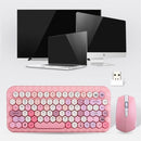 Cordless Mechanical Keyboard Mouse Round Cap Keyboard Office Desktop Keyboard and Mouse Set