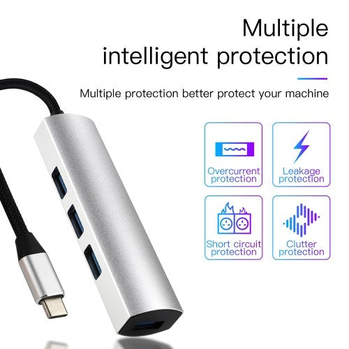 نمط ممتد USB3.0 مقسم شبكة عالي السرعة Type-C 3.1 HUB Concentrator