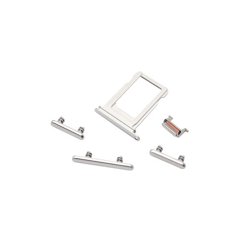 For iPhone 6S 6 7 8 Plus Alloy Nano SIM Card Holder Tray Slot Side Volume Mute Power Keys Button Replacement Part SIM Card Holder Adapter Socket