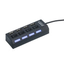 4-Ports USB Hub 480Mbps High Speed Data Transfer USB 2.0 Charging Splitter