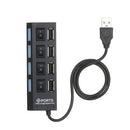 4-Ports USB Hub 480Mbps High Speed Data Transfer USB 2.0 Charging Splitter