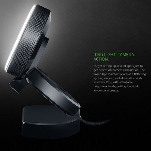 Razer Kiyo Live Webcam With Ring Right 1080P HD Web Camera