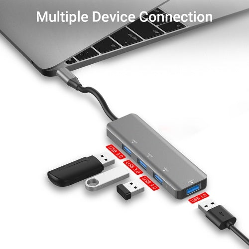 4 Ports USB Hub Type C to 4 * USB 3.0 HUB Adapter Converter Splitter for PC Laptop Mobile Phone