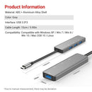 4 Ports USB Hub Type C to 4 * USB 3.0 HUB Adapter Converter Splitter for PC Laptop Mobile Phone