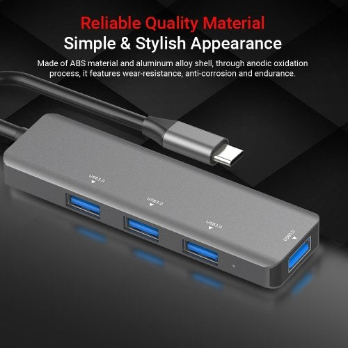 4 Ports USB Hub Type C to 4 * USB 3.0 HUB Adapter Converter Splitter for PC Laptop Mobile Phone