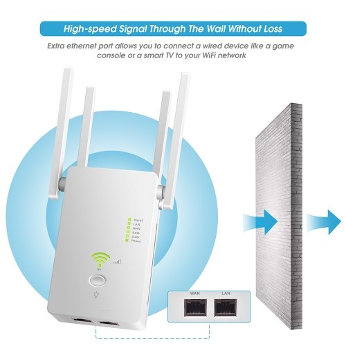 AC1200 Mbps Wireless Access Point Long Range Extender WiFi Repeater