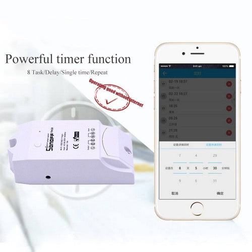 Sonoff TH10 WiFi Smart Switch Remote Controller Smartphone Temperature and Humidity Sensor for Smart Home