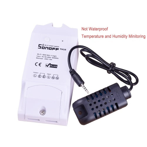 Sonoff TH10 WiFi Smart Switch Remote Controller Smartphone Temperature and Humidity Sensor for Smart Home