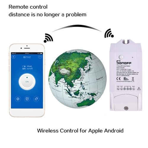 Sonoff Dual R2 WiFi Wireless Smart Switch 2 Gang Smart Home Wifi Remote Controller Works With Google Home Alexa