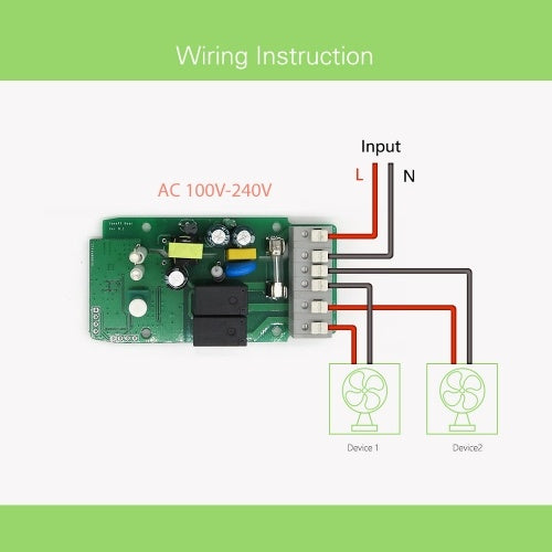 Sonoff Dual R2 WiFi Wireless Smart Switch 2 Gang Smart Home Wifi Remote Controller يعمل مع Google Home Alexa