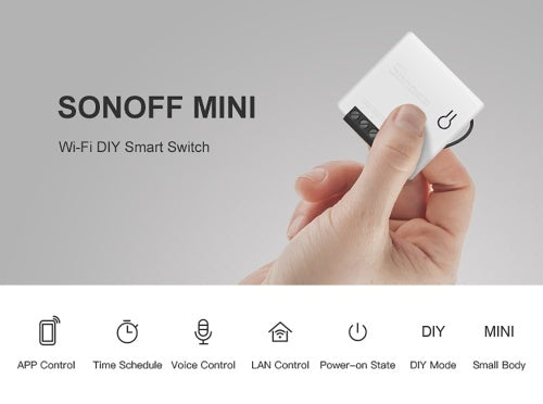 SONOFF MINI WiFi لتقوم بها بنفسك مفتاح ذكي للتحكم عن بعد مفتاح خارجي ثنائي الاتجاه يعمل مع Alexa Google Home