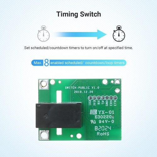 SONOFF RE5V1C 5V Wifi Inching/Selflock Relay Module Wireless Smart Switch وحدة أتمتة المنزل لأجهزة باب المرآب مزيل الرطوبة ضوء متوافق مع Amazon Alexa Google Nest Google Home