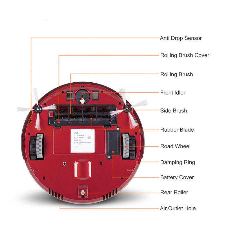 PUPPYOO Robotic Vacuum Cleaner - Red