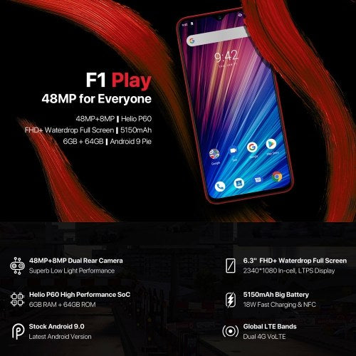 (إصدار غير الاتحاد الأوروبي) UMIDIGI F1 Play الهاتف المحمول