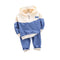 Patchwork Hoodie Sportswear - Blue