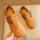 Patchwork Leather Shoes - Brown