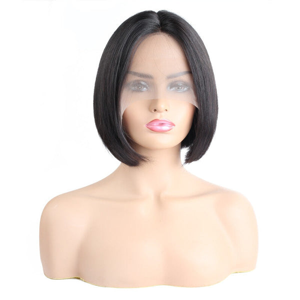 Peruvian Hair Lace Front Human Hair Wig - Black