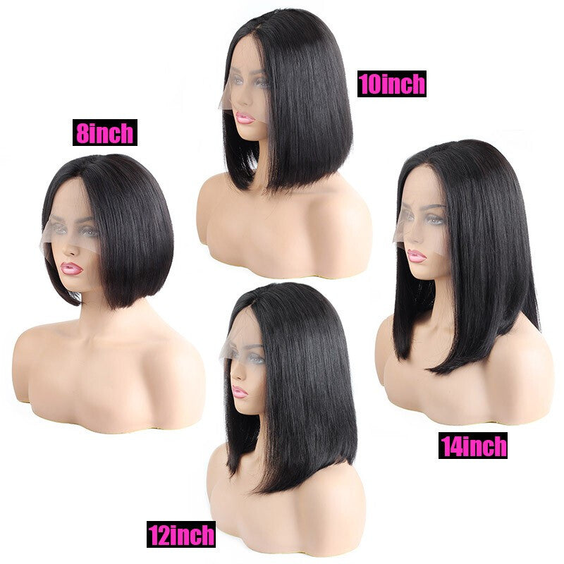 Peruvian Hair Lace Front Human Hair Wig - Black