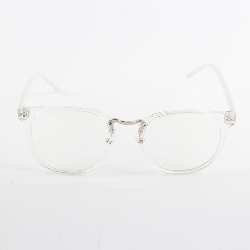 Plain Glass Spectacle Silicone Frame Optical Eyeglasses - Transparent