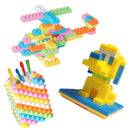 Plastic Building Blocks Bricks - Rainbow