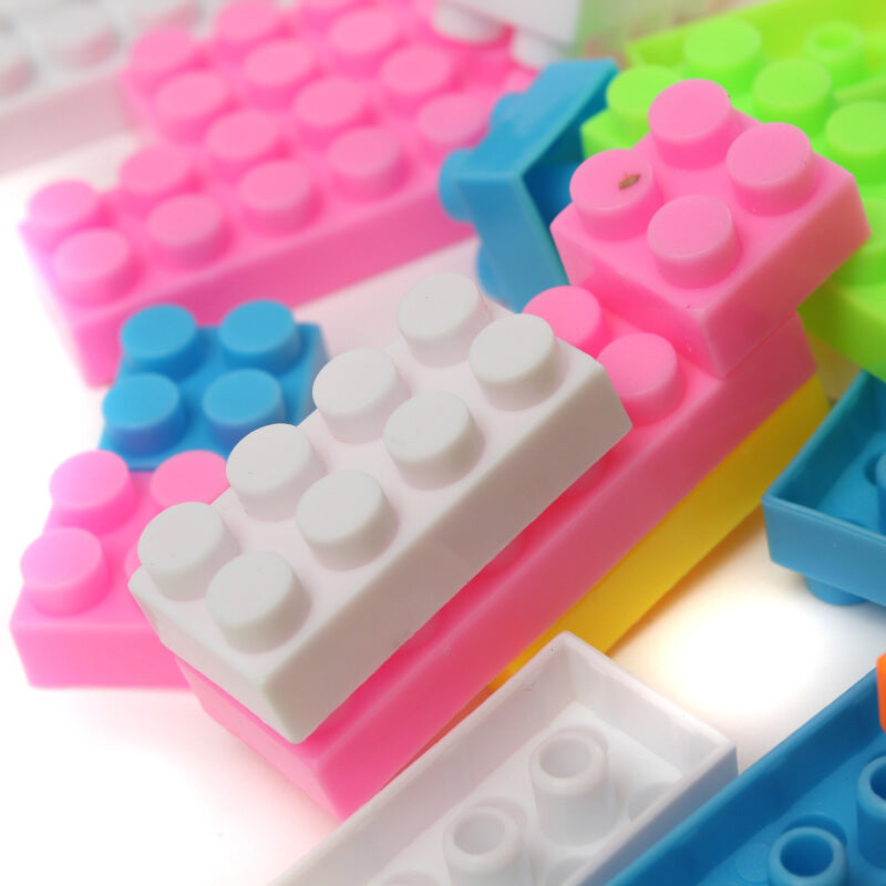 Plastic Building Blocks Bricks - Rainbow