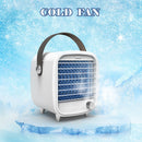 Portable LED Air Conditioner Cooling Fan - White