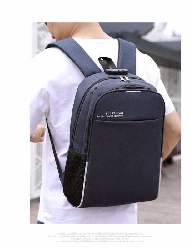 Premium Anti Theft Backpack with USB Port - Blue