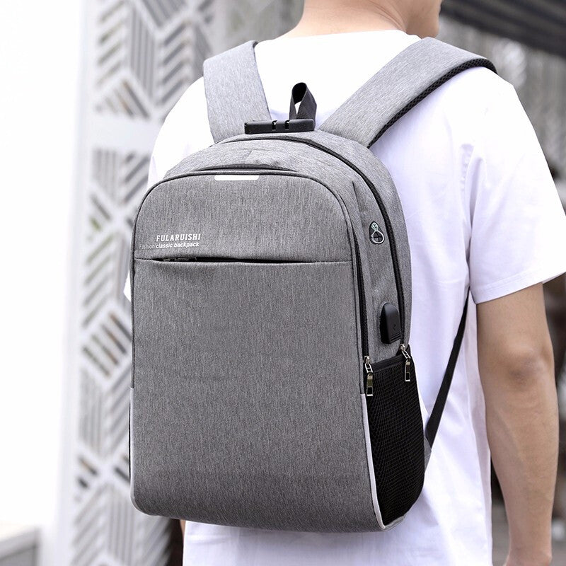 Premium Anti Theft Backpack with USB Port - Grey