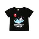 Premium Birthday Shark Tee Shirt - Black