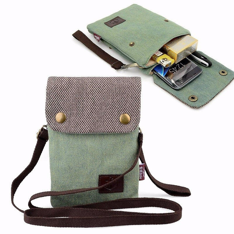 Premium Canvas Phone Bag - Green