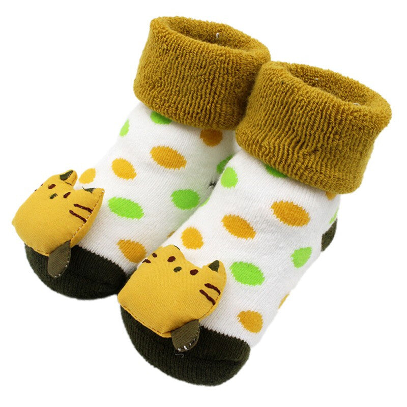 Premium Cartoon Winter Socks - Mustard