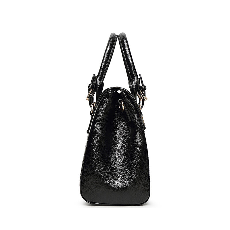 Premium Leather Tote Bag - Black