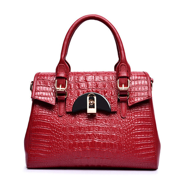 Premium Leather Tote Bag - Red