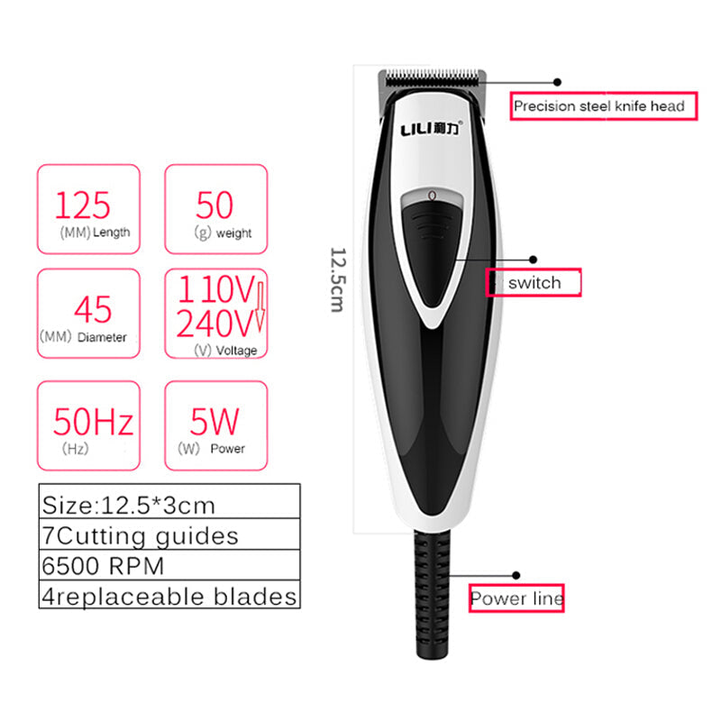 Premium Lili Professional Hair Clipper - Black