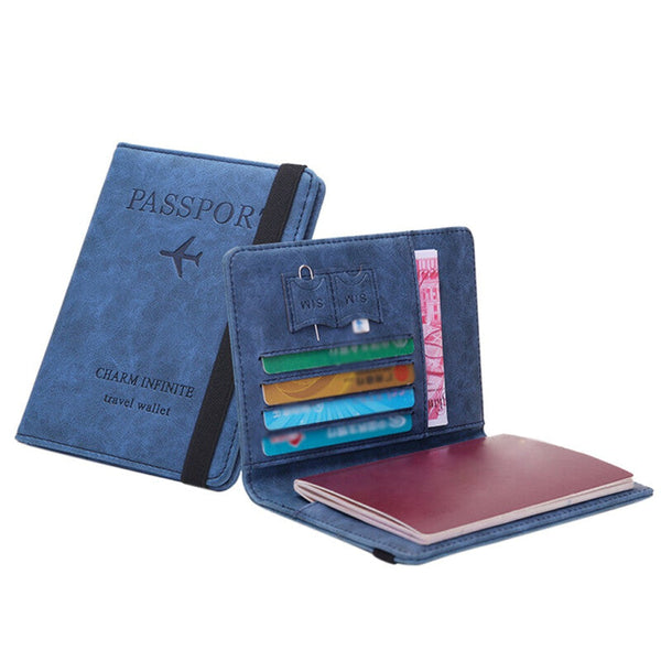 Premium Travel Passport Holder - Blue