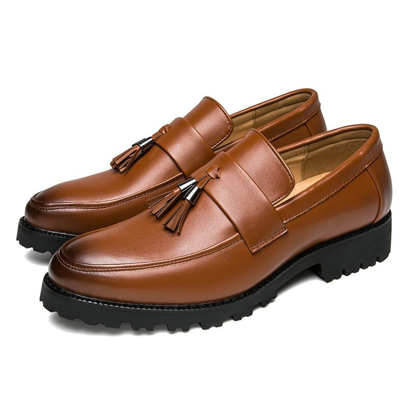 Prince Leather Oxford Shoes - Brown