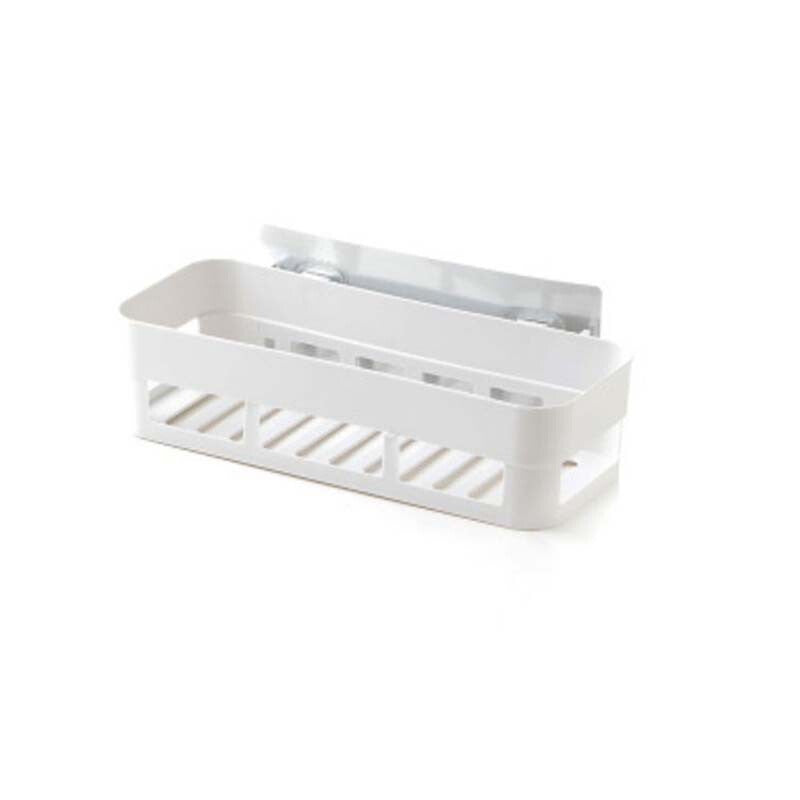 Punch-free Wall Hanging Bathroom Shelf - White