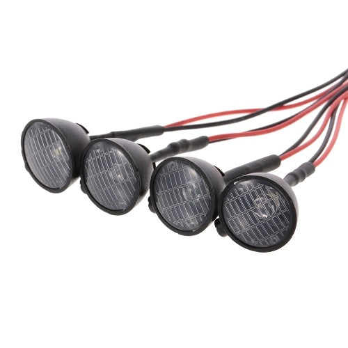 4pcs RC Car Multi-Function Round LED Light with Lampshade for 1/10 RC Crawler Car HSP REDCAT Axial SCX10  Traxxas TRX-4